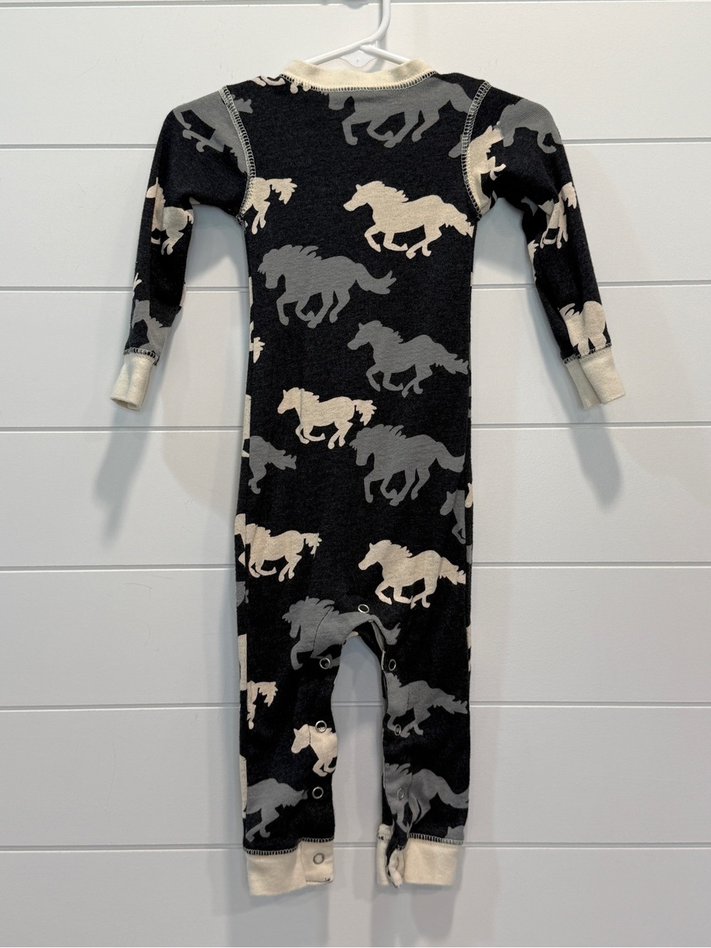 Flapjack Black Horse Print Baby Onesie
